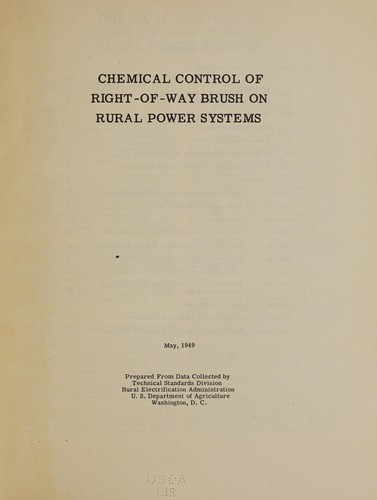 Chemical control of right-of-way brush on rural power systems