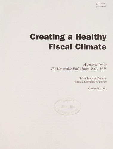 Creating a healthy fiscal climate