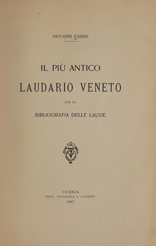 Il più antico laudario veneto