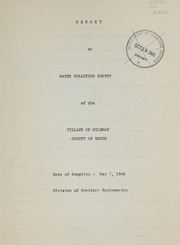 REPORT ON WATER POLLUTION SURVEY OF THE VILLAGE OF MILDWAY COUNTY OF BRUCE