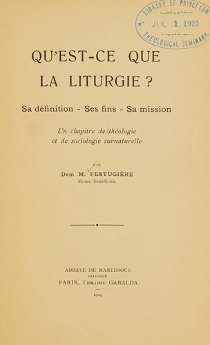 Quést-ce que la Liturgie?