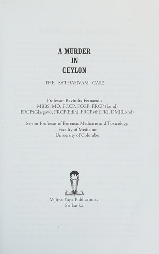 A murder in Ceylon