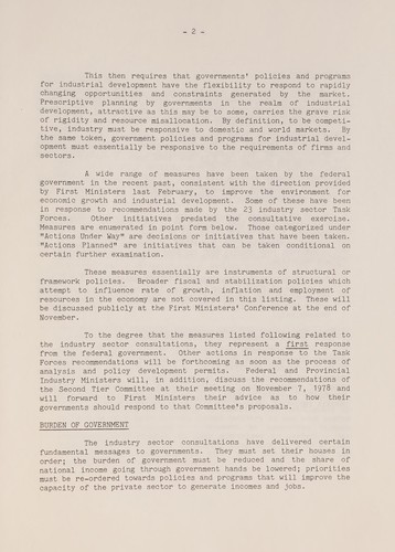 ACTION FOR INDUSTRIAL GROWTH - A FIRST RESPONSE