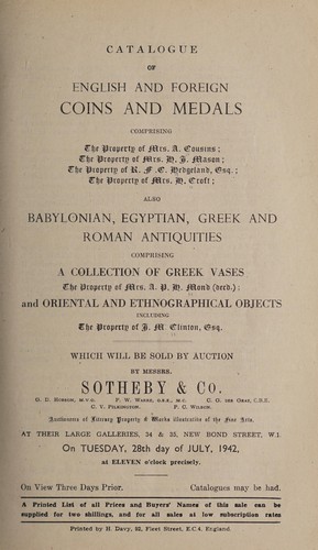 English and foreign coins and medals