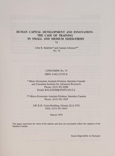 Human capital development and innovation
