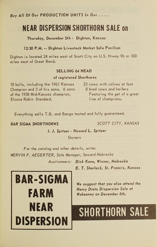 Bar-Sigma Farm near dispersion, shorthorn sale