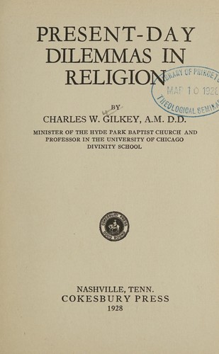 Present-day dilemmas in religion