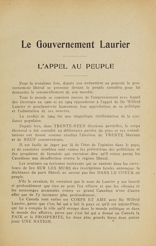 Le Gouvernement Laurier