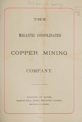 Megantic Consolidated Copper Mining Company
