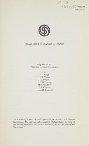 Essays on price changes in Canada