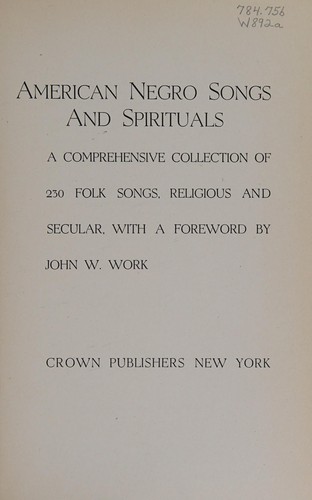 American Negro Songs and Spirituals