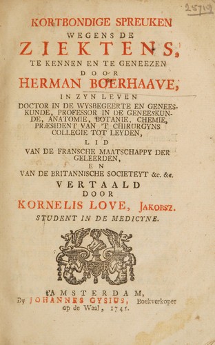 Kortbondige spreuken wegens de ziektens, te kennen en te geneezen ...