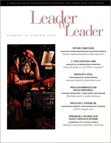 Leader to Leader (LTL), Spring 2000 (J-B Leader to Leader Institute/PF Drucker Foundation)