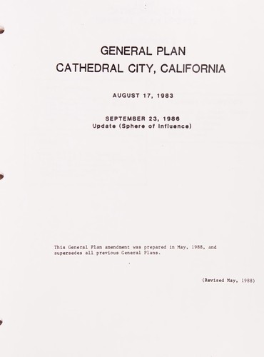 General plan, Cathedral City, California