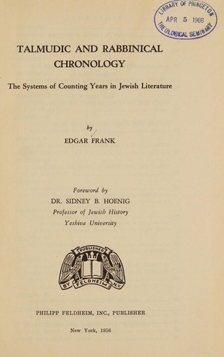 Talmudic and rabbinical chronology