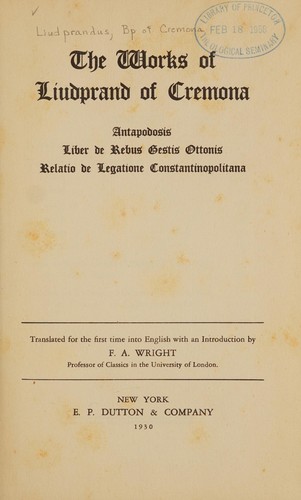 The works of Liudprand of Cremona