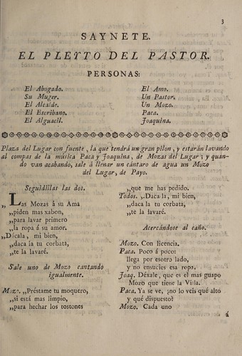 Saynete, intitulado el pleyto del pastor