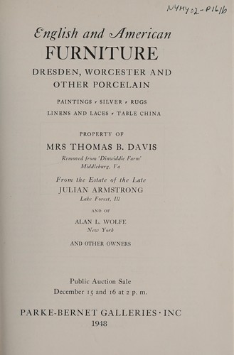 English and American furniture