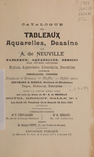 Tableaux, aquarelles, dessins par A. de Neuville