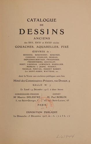 Dessins anciens des XVIe, XVIIe et XVIIIe siècles