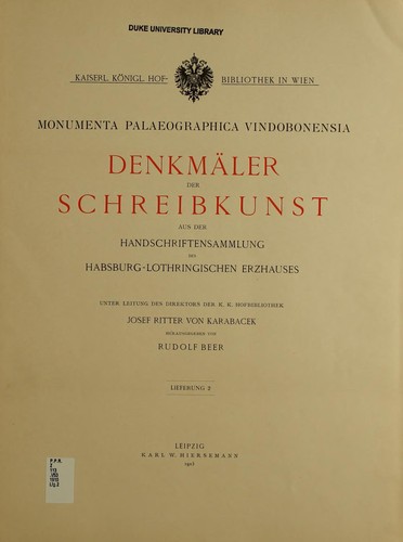 Monumenta palaeographica vindobonensia