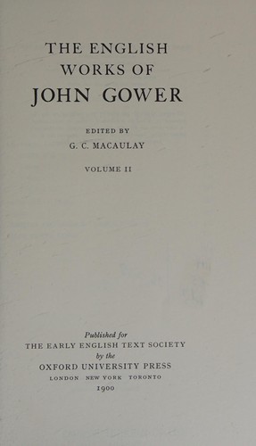 The English Works of John Gower vol II             Confessio Amantis V 1971-VIII In Praise of Peace