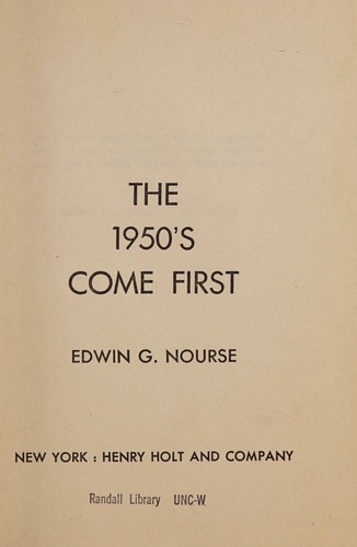 The 1950's Come First