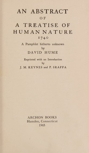 An abstract of A treatise of human nature, 1740