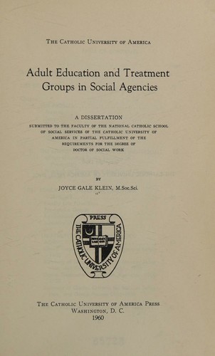 Adult education and treatment groups in social agencies