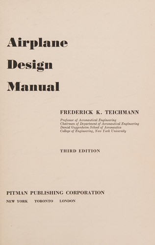 Airplane design manual,