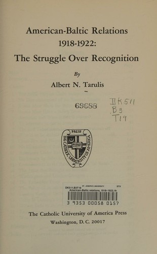 American-Baltic relations, 1918-1922