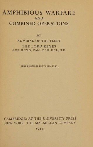Amphibious Warfare and Combined Operations
