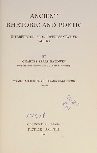 ancient rhetoric and poetic