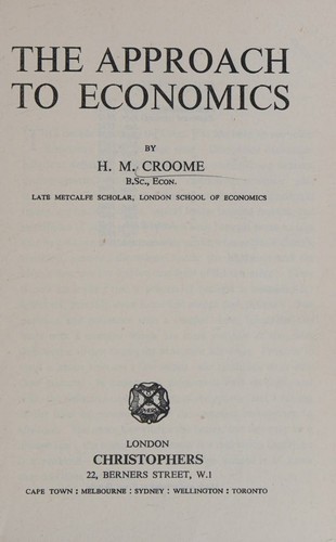 The approach to economics