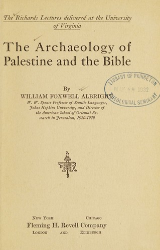 The archaeology of Palestine and the Bible
