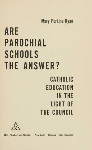 Are parochial schools the answer?