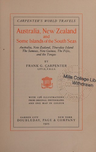 Australia, New Zealand and Some Islands of the South Seas;