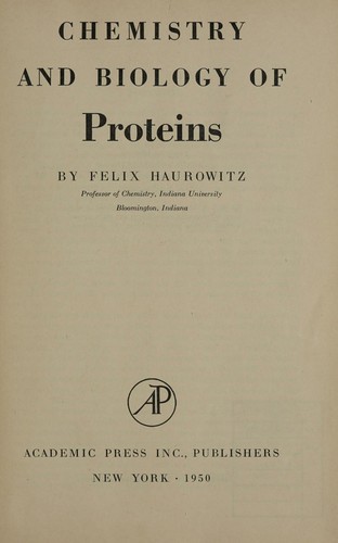 Chemistry and biology of proteins