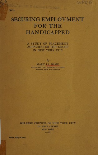 Securing employment for the handicapped