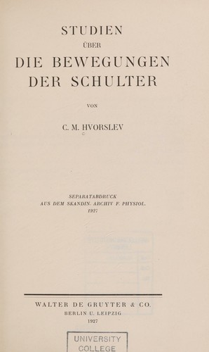 Studien über die bewegungen der schulter