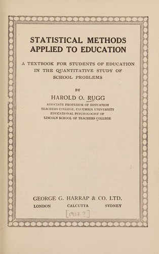 Statistical methods applied to education