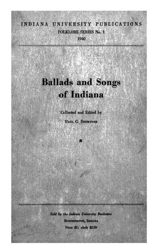 Ballads and Songs of Indiana