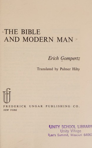 The Bible and modern man