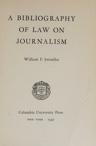 A bibliography of law on journalism