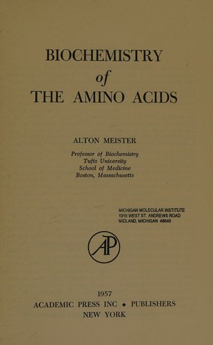 Biochemistry of the amino acids