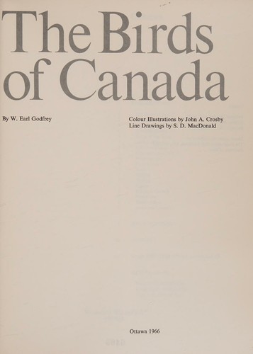 The birds of Canada, (National Museum of Canada. Bulletin no. 203. Biological series, no. 73)