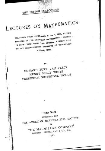 THE BOSTON COLLOQUIUM LECTURES ON MATHEMATICS