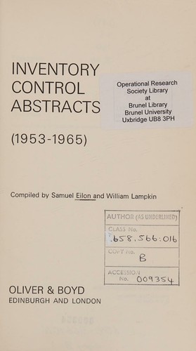 Inventory control abstracts (1953-1965)