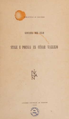 Stile e Poesia in Cesar Vallejo.