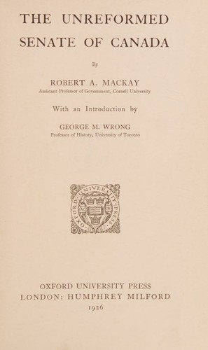 The unreformed Senate of Canada